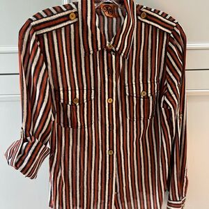 Tory Burch thin soft cotton with epaulettes and adjustable sleeves